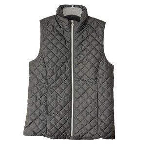 Banana Republic Factory Women Quilted Vest Heather Charcoal Gray Size Small